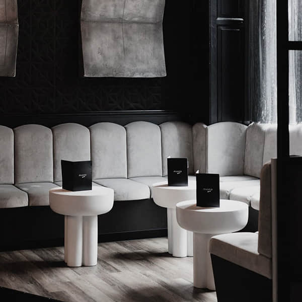 HF101-1 & HF101-2 Sculptural Fiberglass Tables