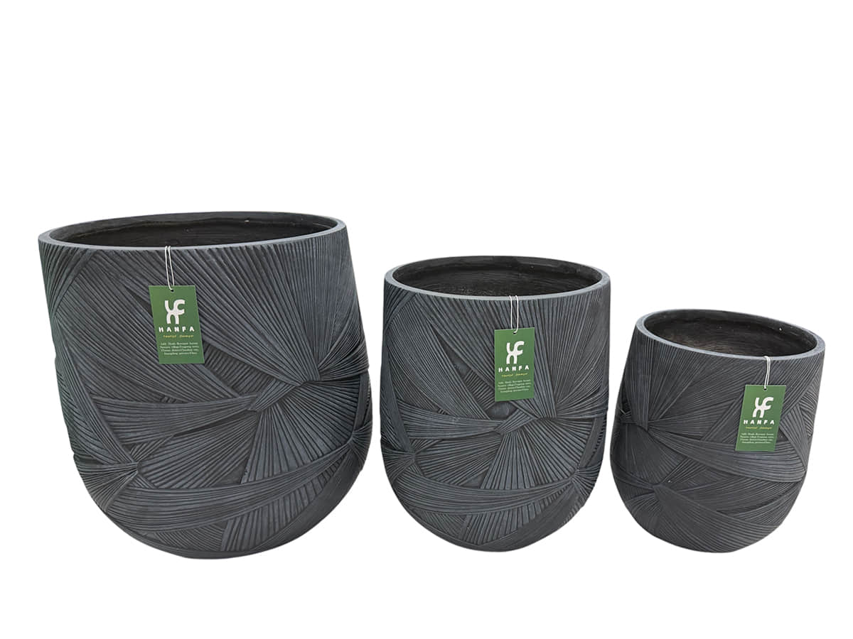 HF2407 & HF2405 Textured Fiberglass Planter Sets HF2407 & HF2405 Textured Fiberglass Planter Sets