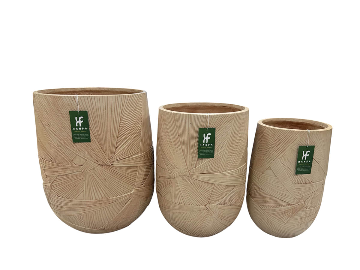 HF2407 & HF2405 Textured Fiberglass Planter Sets HF2407 & HF2405 Textured Fiberglass Planter Sets