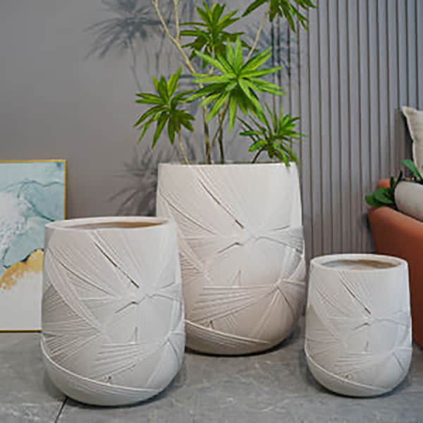 HF2407 & HF2405 Textured Fiberglass Planter Sets