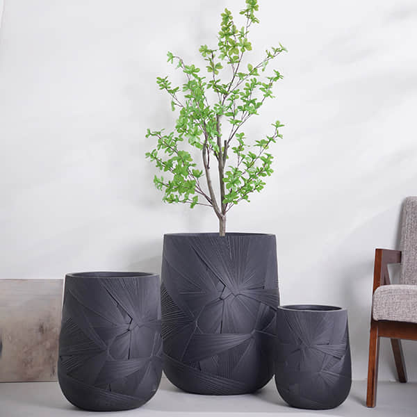 HF2407 & HF2405 Textured Fiberglass Planter Sets